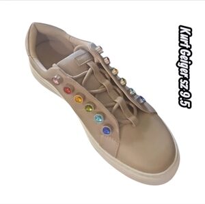 New Kurt Geiger Tan  Embellishments Chunky Sneaker Sz 9
